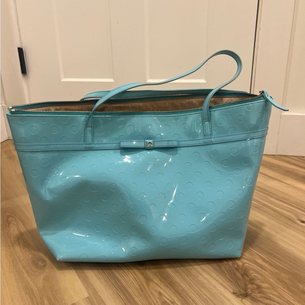 Kate Spade Light Blue Embossed Tote